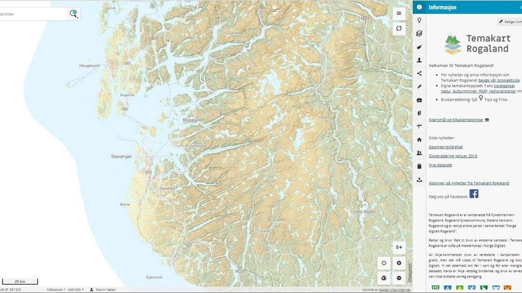 Temakart Rogaland og klimatilpasning Målsetning: Portal for relevante temadata knyttet til