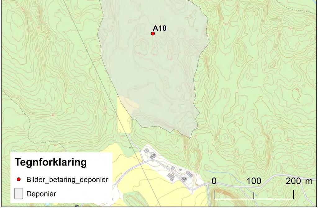 : 01B Vedlegg A, side: 8 Deponiområdet 7 (D7) Kart 3: Beliggenhet av bilder fra befaringen på