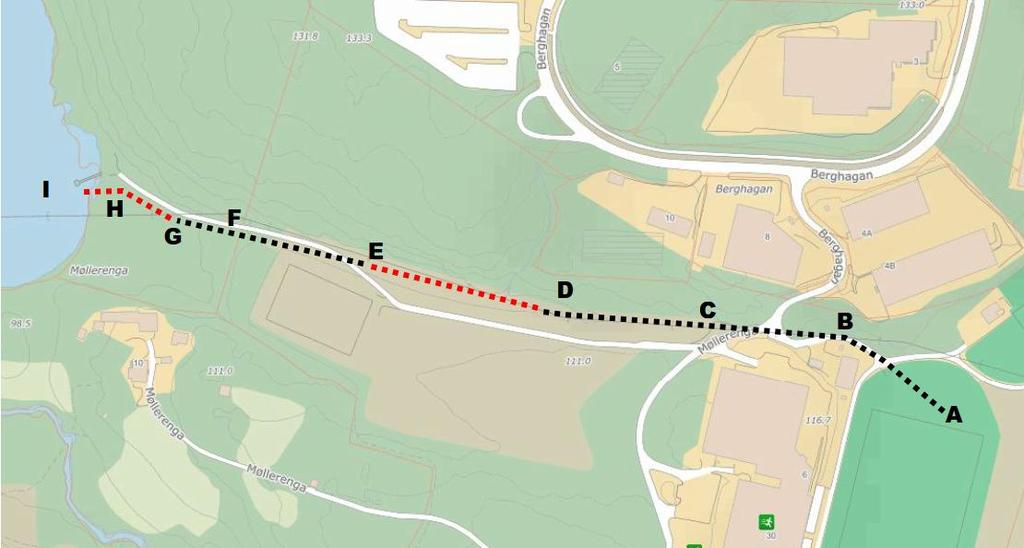 være for liten når man legger til klimafaktor på 1,5. Det forutsettes at det vil bli gjennomført tiltak som sikrer kapasiteten oppstrøms overløpet når det blir nødvendig.