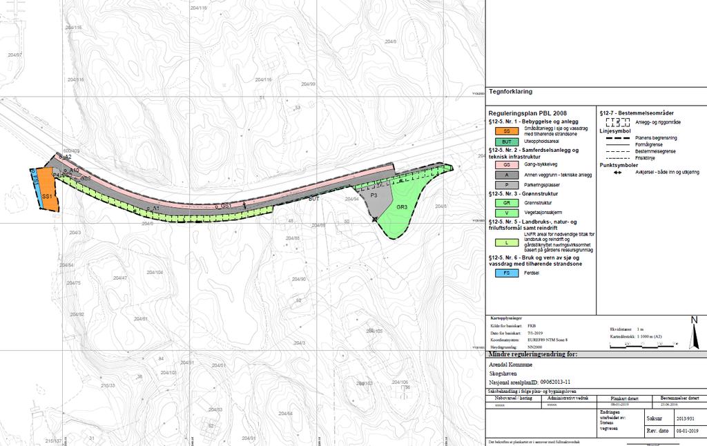 Endringer av reguleringsplan Skoghaven, Planid 09062013-11: - Det er tegnet inn avkjørsel (o_gs2 og GS3) til P4, som er sykkelparkering.