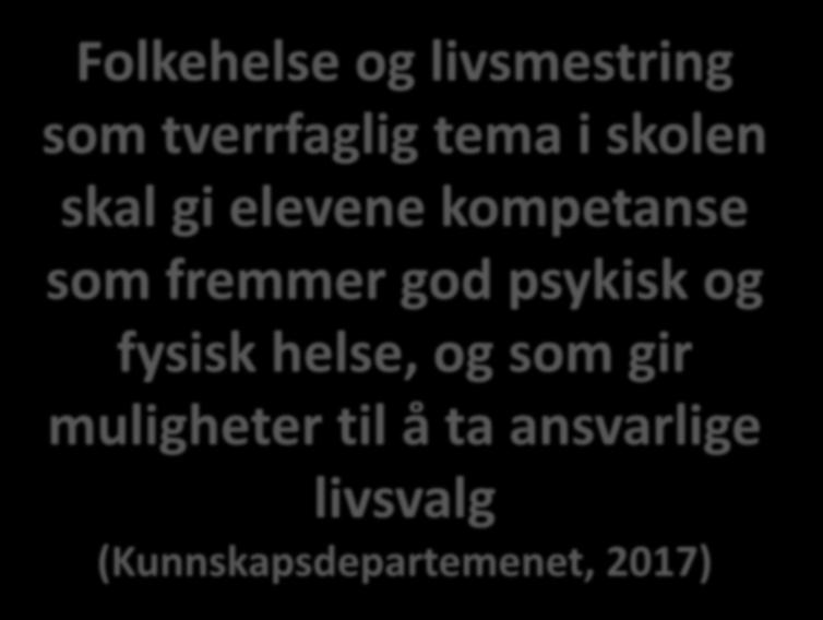 psykisk og fysisk helse, og som gir muligheter til å