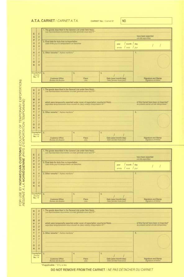 ATA-carnet ATA er en forkortelse av: Admission Temporaire og Temporary Admission Internasjonalt ensartet