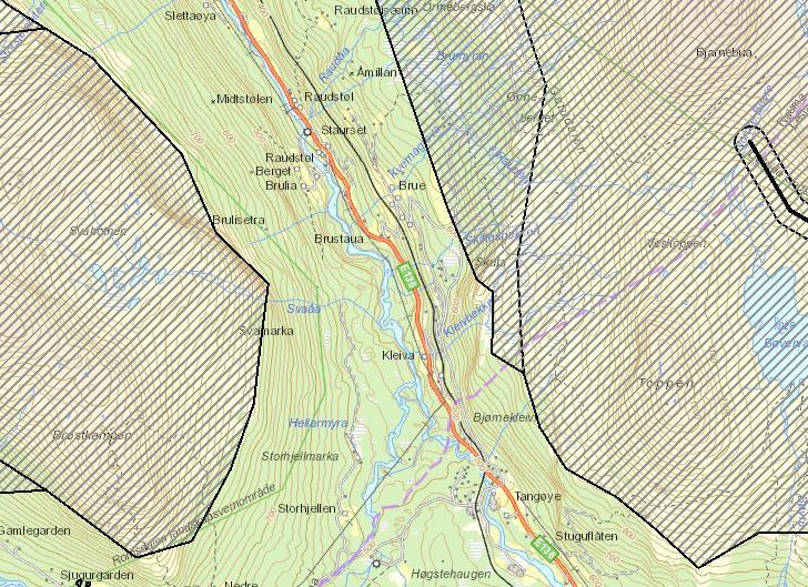 VILTOMRÅDER Viltområder, slik de er definert i DN-håndbok 11, er nå fjernet fra Miljødirektoratets Naturbase, og det foretas ikke kartlegging av vilt etter denne metodikken lengre.