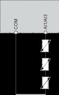 R3A, Sequence relay R3C : Sensor Connection It is possible to connect either 1 or 3 sensors on terminals AI1 or AI3 Sink /