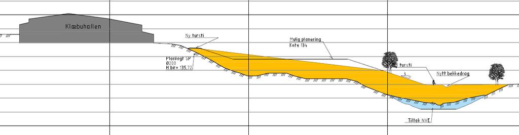 18 (36) SØRBORGEN MASSEDEPONI Figure 11 Snitt som viser planlagt terreng og terreng ved mulig planering. Snittene er vedlagt planforslaget. 6.2.