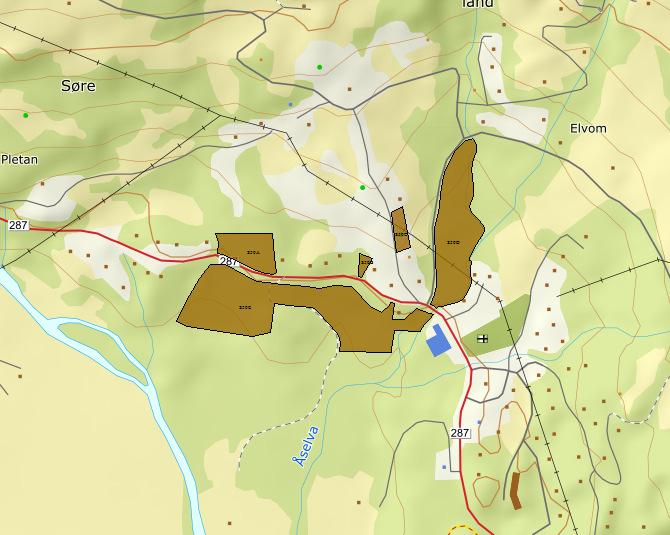 OMRÅDE: Eggedal sentrum S 50a-e Teige/Eggedal sentrum Gbnr 148/1 Innspill: 2 Dagens formål: Friområde og LNF Foreslått formål: Sentrumsformål Arealstørrelse: Totalt 70 daa Moh.