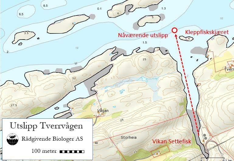 Utslippsberegningene baserer seg på biologisk produksjon og fôrfaktor på 1,05, og blir slik basert på de presenterte tall: Beregnet utslipp i kg fra Vikan Settefisk Nitrogen Fosfor Karbon