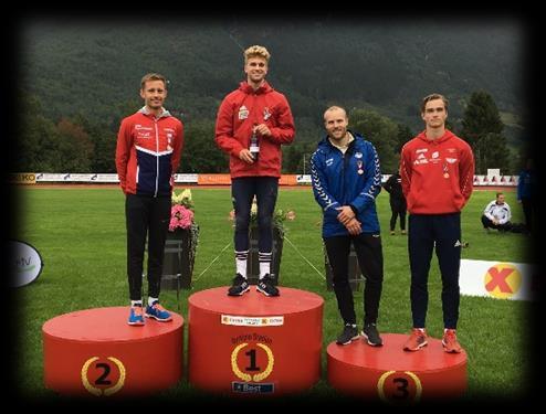 juli Andreas Dixon (17) 400m hekk forsøk 55,33 Emma Abotnes (16) 200m forsøk 25,28 European Athletics Championships i Berlin 6.-12. august: Eirik Dolve stav kvalifisering 5,36 8.