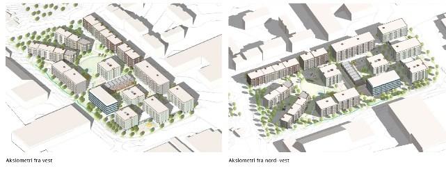 VII s gate. På grunn av støy og støv så tillates det ikke boliger i første etasje og boliger helt ut i fasaden mot Haakon VII s gate i andre og tredje etasje.