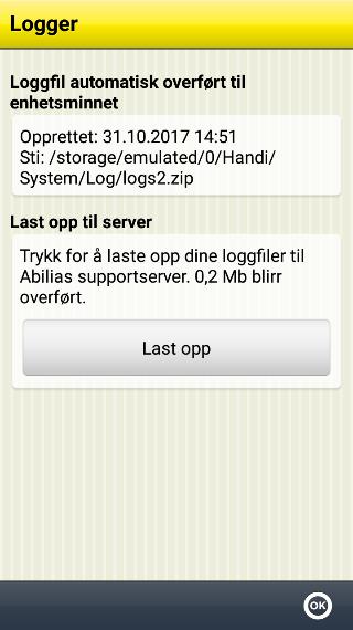 9.3.8 Logger Via Handi Innstillinger System Logger kan man håndterer loggfiler i Handi. Loggfiler opprettes i bakgrunnen av Handi og brukes først og fremst ved feilsøking.