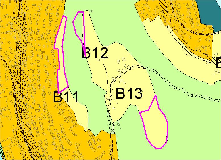Mindre justering av B12 og B13 Åsheim (Område 29 i "Endringer uten KU") Bystyrets vedtak i sak 19011: 1.