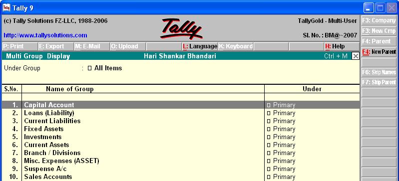 P a g e 15 Ledgers Gateway of tally