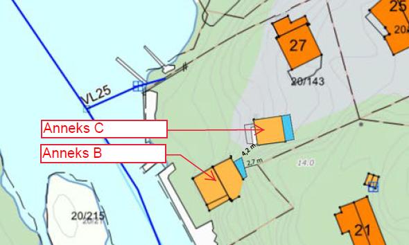 Søknad om tilbygg til anneks er avhengig av dispensasjon for følgende forhold: Plan- og bygningslovens 1-8, forbud mot tiltak i 100-metersbeltet langs sjøen.