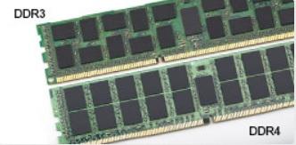 Detaljer om DDR4 Det finnes små forskjeller mellom DDR3- og DDR4-minnemoduler, som vist nedenfor.