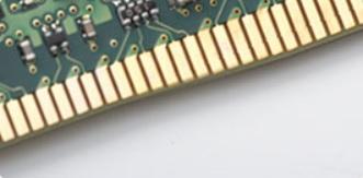 Forskjell i tykkelse Avrundet kant DDR4-modulene har avrundet kant for enklere innsetting og for å lette belastningen på PCB under installasjon av minne. Figur 3.