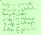 Disse to elevene har arbeidet systematisk, og vi kan anta at de er i en telleverkfase. Denne tegningen er det enkleste beviset på at alle løsningene er funnet ut fra gitte betingelser.