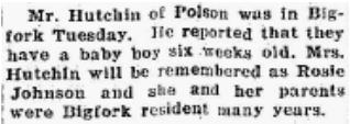 Wesley 6 Mar 1931 pg 5 Johnson Betty Jean Raymond A 25 Jul 1931 1 Aug 1931 pg 5 Johnson boy Jalmer 30