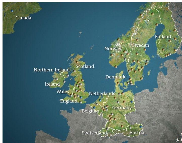 PANDOX geografisk tilstedeværelse Country Share in % Sweden 33% UK 18% Germany 17% Finland 7% Norway 6% Denmark 6% Austria 3% Ireland 3%