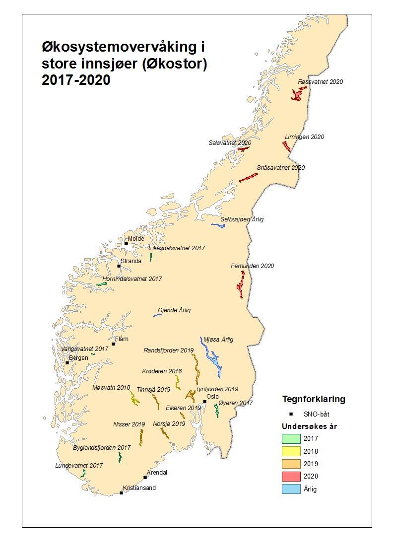 Bakgrunn for ØKOSTOR Overvåking av store innsjøer er et eksplisitt krav i vannforskriften