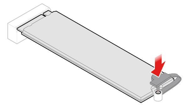 Figur 93. Låse klipset for M.2 Solid State-stasjonen 4. Fullføre utskiftningen. Se «Fullføre bytte av deler» på side 56. Bytte ut hovedkortet og chassiset NB!