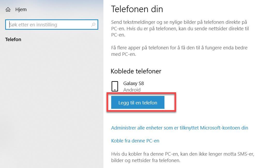 3. Telefon - Er en funksjon der man enkelt kan koble smarttelefon og PC sammen.