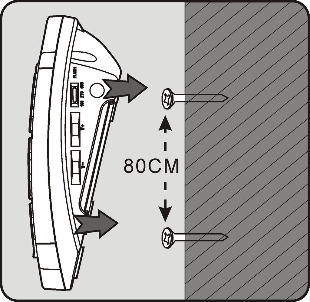 Vegg Montering Skli håndsett feste ut, snu det 180 grader og skli det inn igjen slik at feste peker oppover (se diagram 1).