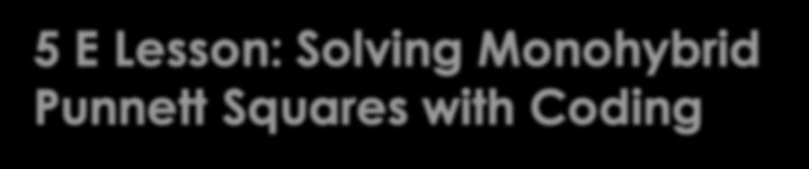 5 E Lesson: Solving