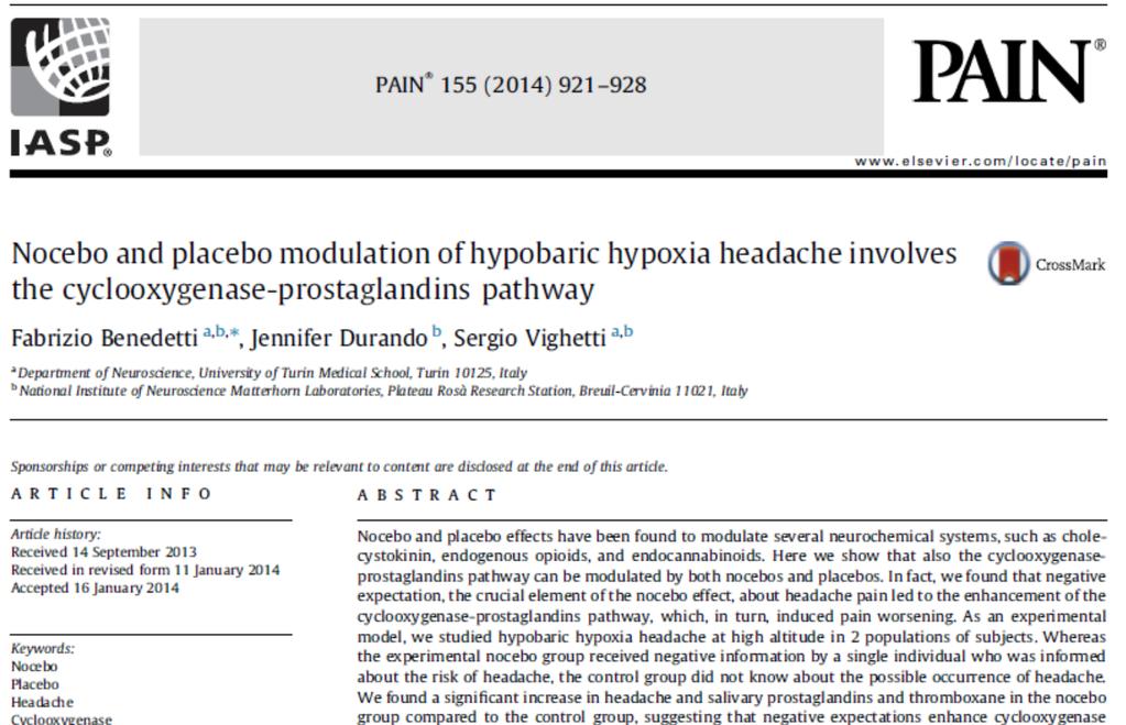 NOCEBO Smittsom hodepine: Utflukt til 3500 m o h.