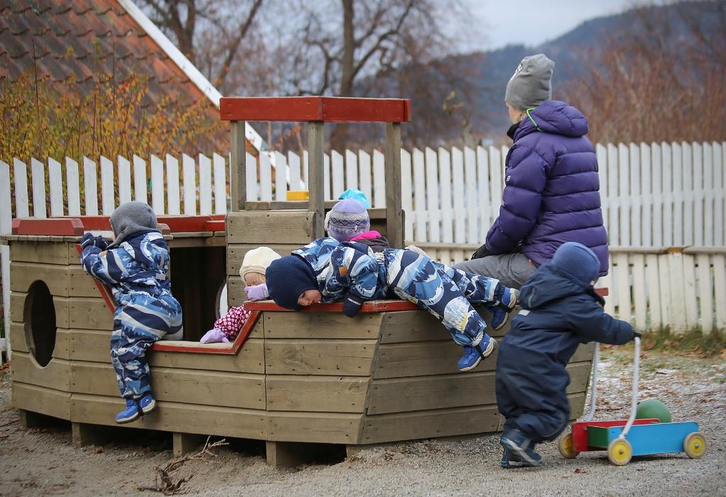 Barnehage Et levende lokalmiljø gir sine barn en trygg ramme for oppvekst, lek og læring Barnehager skal ha personale og ressurser nok til å se hvert enkelt barns behov.