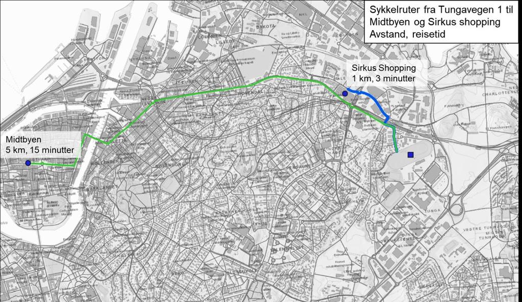 63 Figur 59: Sykkelruter beregnet i