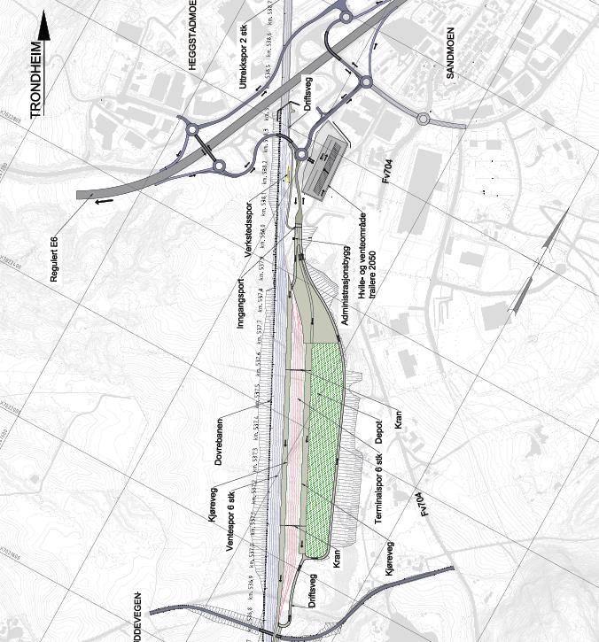 8 (16) FORSLAG TIL PLANPROGRAM PLANOMRÅDET Figur 4: Konseptløsning for etablering av logistikknutepunkt på Torgård I området hvor logistikknutepunktet er tenkt etablert ligger det godkjente