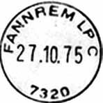 ? Stempel nr. 25 Type: I2?N Utsendt?? FANNREM LP G Innsendt?? Rek-etikett FANNREM 585 Reg.