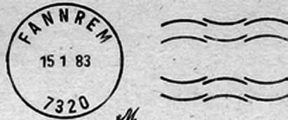 D2 Type: DN Utsendt?? POSTVERKET Litra A Innsendt?? FANNREM Reg brukt?? Stempel nr.