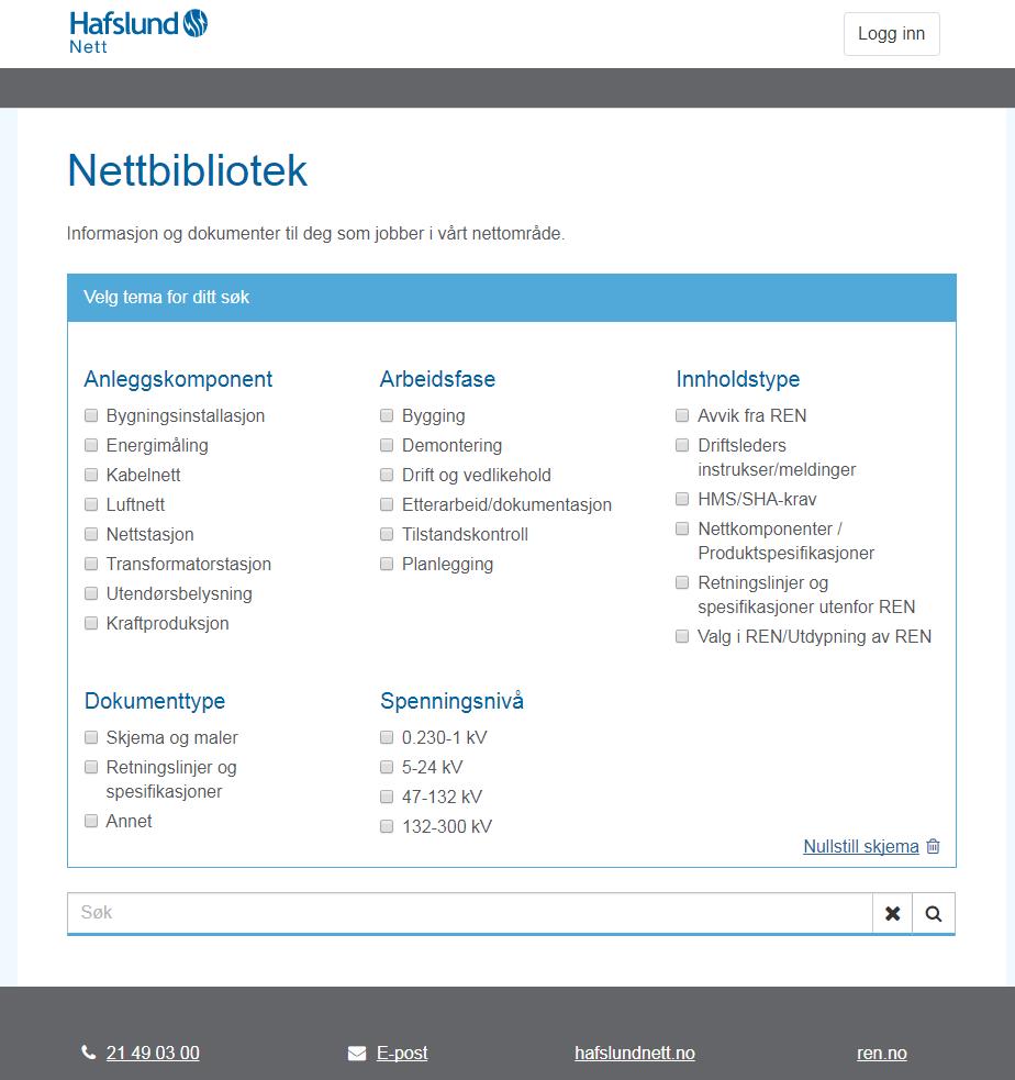 Hafslund Nett har lansert et nytt nettbibliotek med forbedret søkefunksjon https://nettbiblioteket.hafslundnett.no/ Filtrer på metadata for å snevre inn ditt søk.
