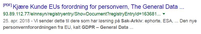 Personvern - GDPR