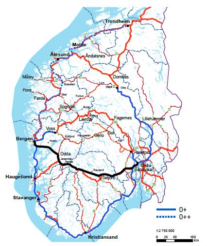 Anbefalinger i Øst-Vestutredningen I oppsummeringen av Øst-Vestutredningen (Statens vegvesen, 2015, s.