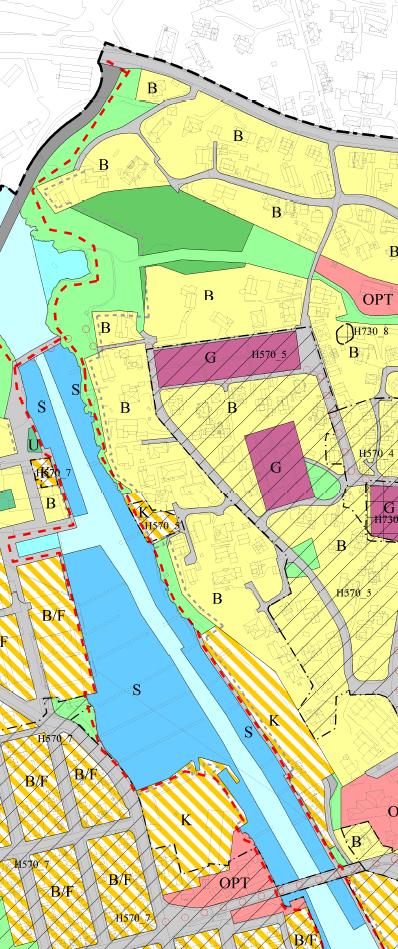 Planforslaget fremmer ny trasé for fremtidig havnepromenade (også omtalt som strandpromenade/kyststi) mellom sentrum (nord for Indre kai) og badestranden i Asalvika, slik den var foreslått i