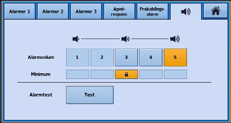 Alarmer Justere alarmvolumet Volumnivået på Astral-apparatet kan stilles fra én til fem (fem er det høyeste og standard er tre). Klinikeren har forhåndsinnstilt et minimumsvolumnivå.