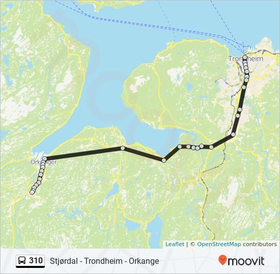 Retning: Trondheim 31 stopp VIS LINJERUTETABELL Fannrems ata Fannremsvegen 1, Norway Mo-Marked Orkdalsveien 519, Norway 310 buss Rutetabell Trondheim Rutetidtabell Mandag 11:01-13:01 Tirsdag