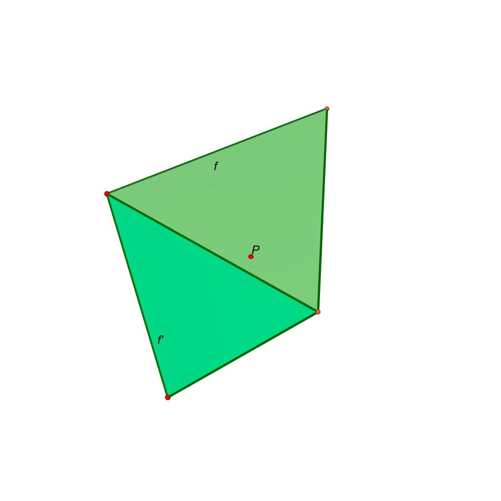 6 2 LA MÉTHODE D'INTERPOLATION Figure 2 Deux facettes et un point P du vecteur au centre de gravité de la facette f et ρ(f ) et θ(f ) les coordonnées polaires du vecteur au centre de gravité de la