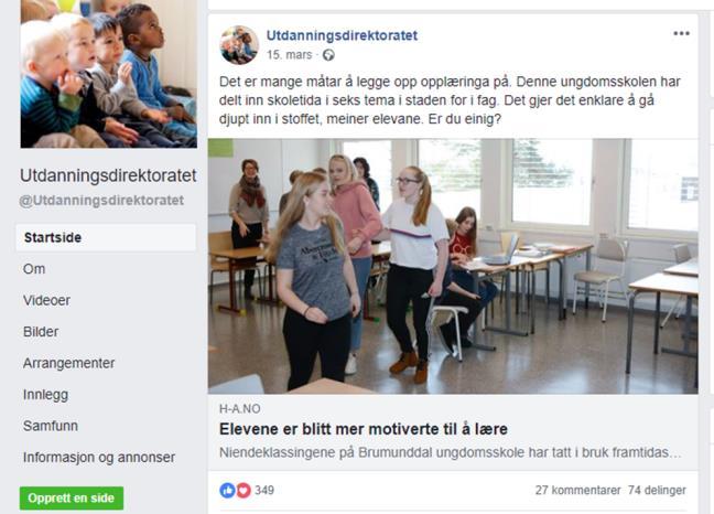 Figur 4, Brumunddal ungdomsskole, tverrfaglige tema og dybdelæring og Ringsaker kommunes satsing med digital læring og kultur for læring (motivasjon og mestring) sett i sammenheng med ny overordnet