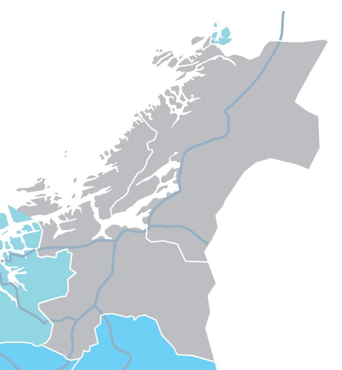 Trøndelag 3 0 8 4 7 2 2 2 2 5 9 Kontorsted 6 Trafikkstasjon Anlegg Lokasjon Steinkjer kontorsted 56 Steinkjer 20 Kommentar Redusert arealbehov som følge av overføring av vegadministrasjon til