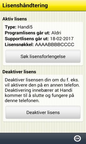 9.2 Deaktivera licensen Här krävs internetanslutning. Gå till Handi Inställningar System Licenshantering och tryck på knappen Deaktivera licens. Bekräfta att licensen ska deaktiveras.