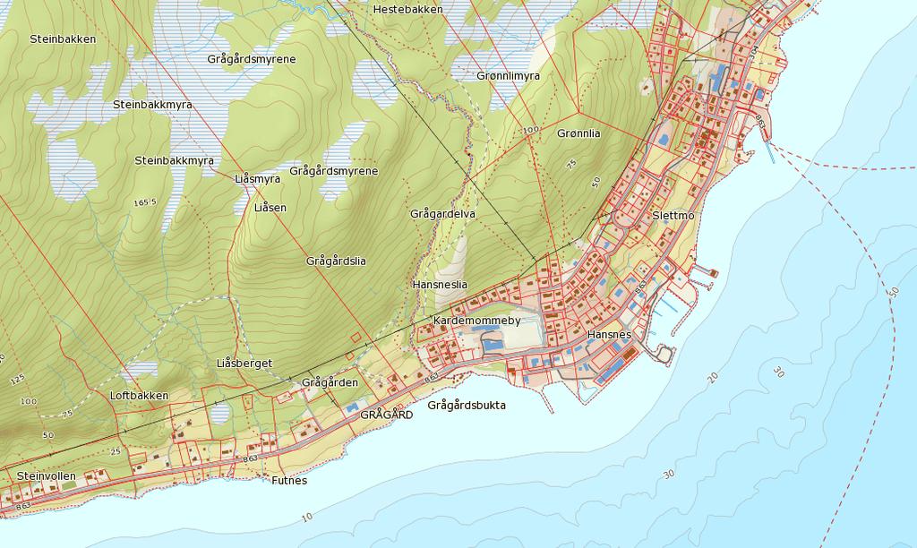Figur 1: Lokalisering av planområdet på Hansnes 2.