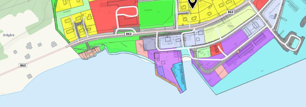 Mot vest er det regulert til friområde, naust, samt et område for renseanlegg avløp.