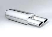 Hi Polished Stainless Steel Mufflers DTM-36 OVAL ROUND W/ 4.
