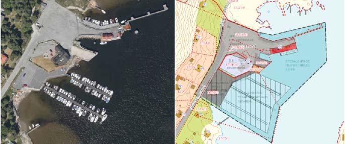 5.2 Utgårdskilen Situasjonsbeskrivelse Ved siden av å være kommunens hovedhavn for fiskerivirksomhet, huser havneområdet privat småbåtanlegg, cirka 115 båter, og 23 kommunale fritidsbåtplasser.