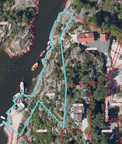 8.3 Dypedal Situasjonsbeskrivelse Dypedal brygge er en kommunal brygge på kommunal grunn gbnr 42/21. Eiendomsteigen er på 3186 m².