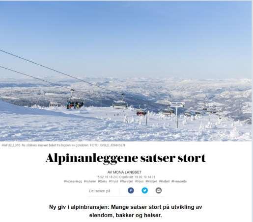 «Alpene har slitt med snømangel, og samtidig har vi vært aktive i markedsføringen mot utlandet.