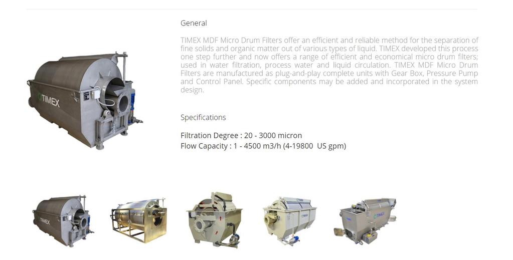 STRYVO FILTRATION Trommel filter Sandtorv MDF Trommel Filter Gir en effektiv og pålitelig metode for separering av fine faste stoffer og organisk materiale ut av ulike typer væske.